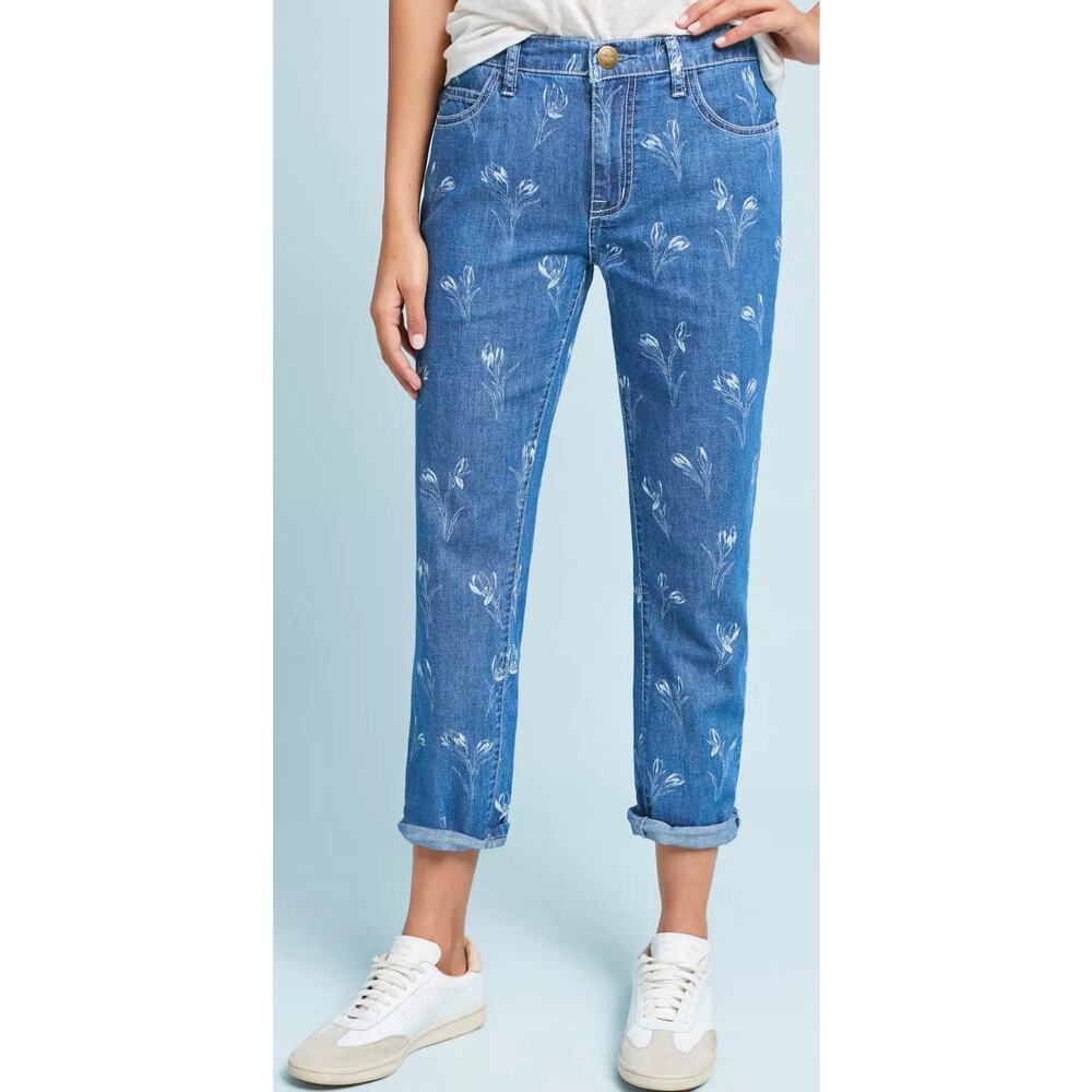 Current/Elliott The Fling Mid-Rise Relaxed Straight Jeans Size 30